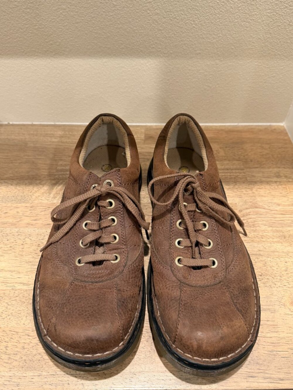 Dr. Martens John Brown Leather Oxford Shoes Mens Size 12 Low Top Walkers - Picture 4 of 9